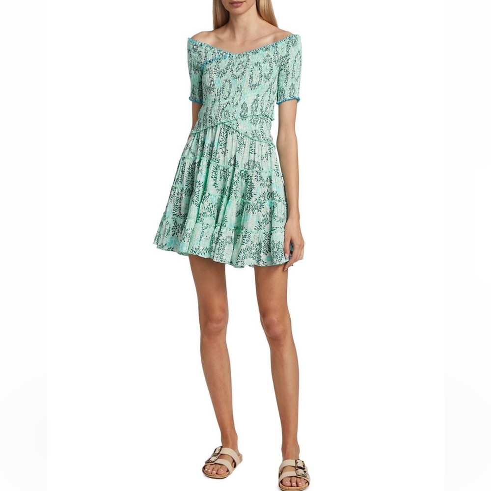 Poupette St Barth Soledad Smocked Fit & Flare Minidress